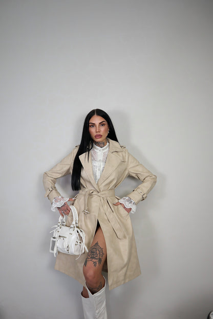 Trench Ecopelle Snake - Beige