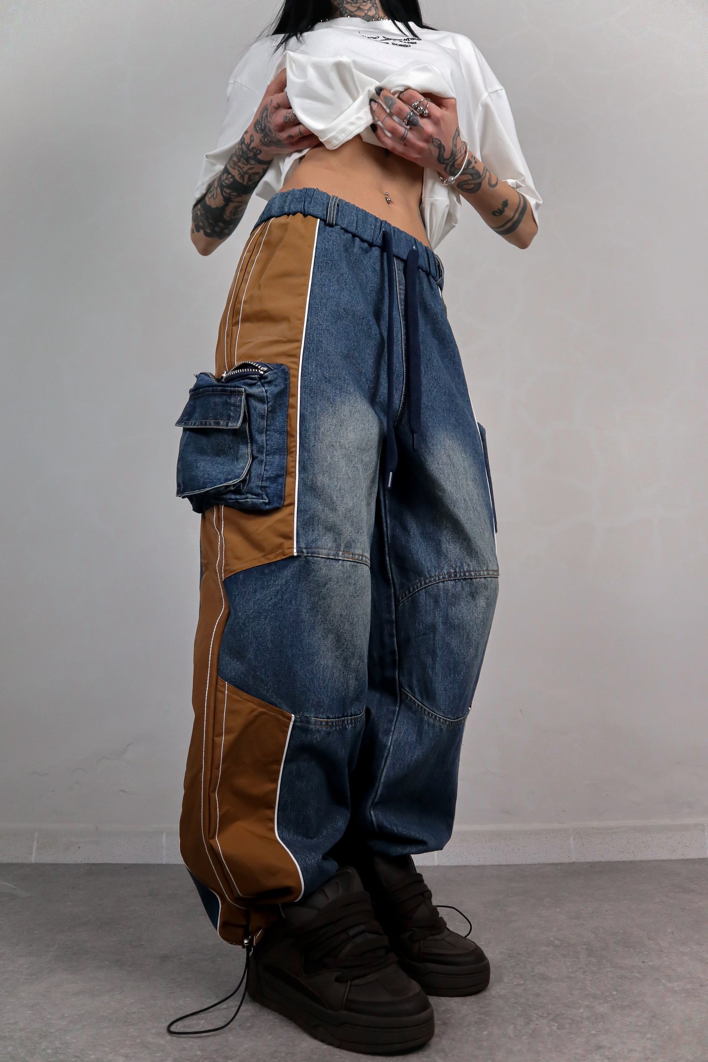 Pantalone Cargo Bicolor