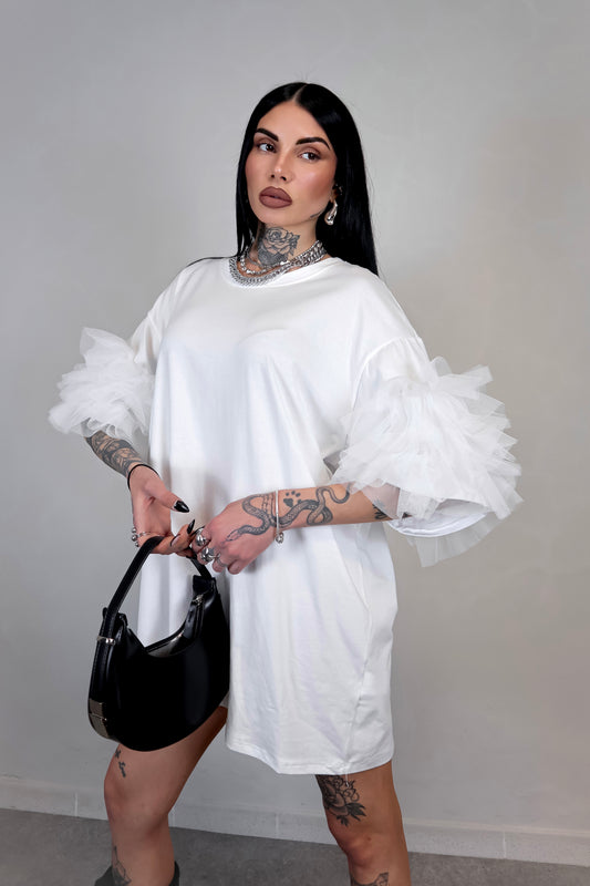 T-Shirt Oversize Fluffy - Bianco