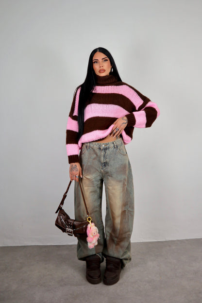 Maglione Nadine - Rosa/Marrone