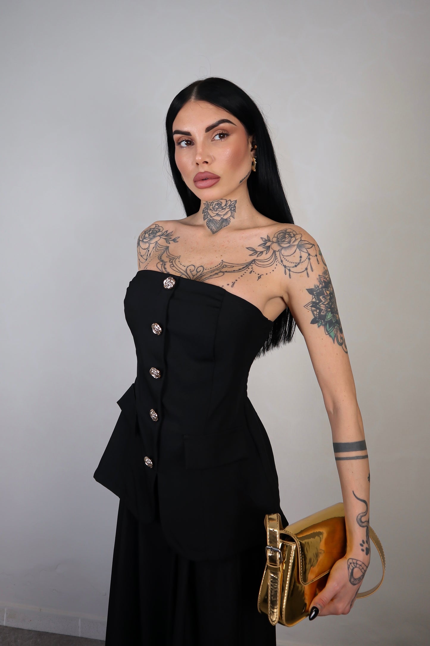 Top a fascia Agata - Nero