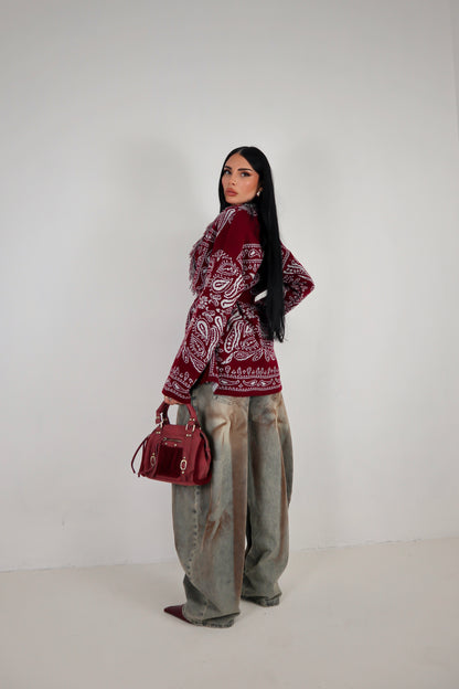 Cardigan Perù - Bordeaux