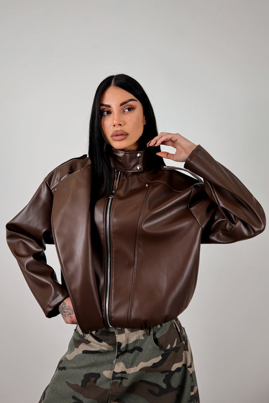 Giacca ecopelle Zar - Marrone