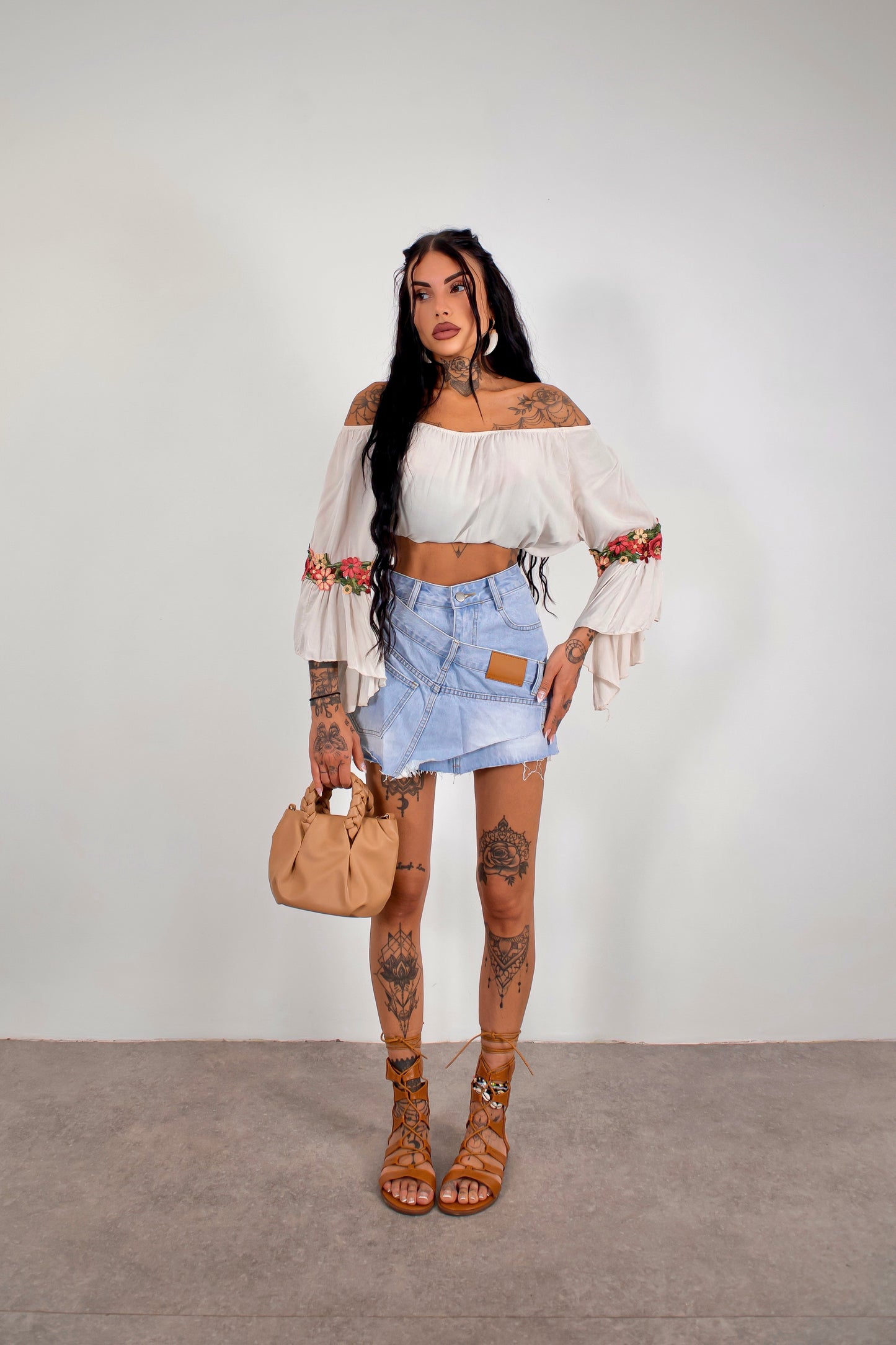 Gonna denim Patchwork