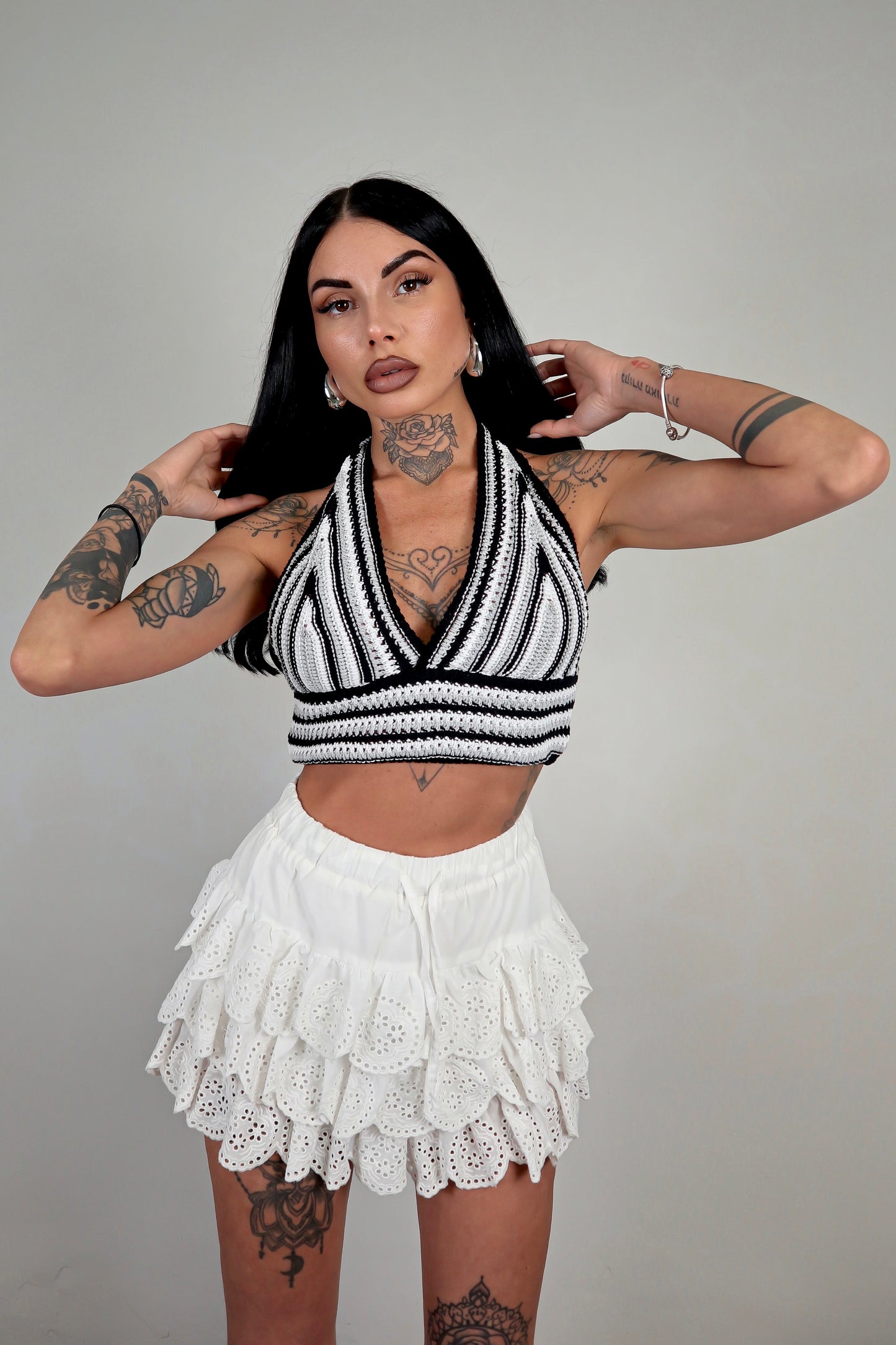 Top Crochet Selly - Nero