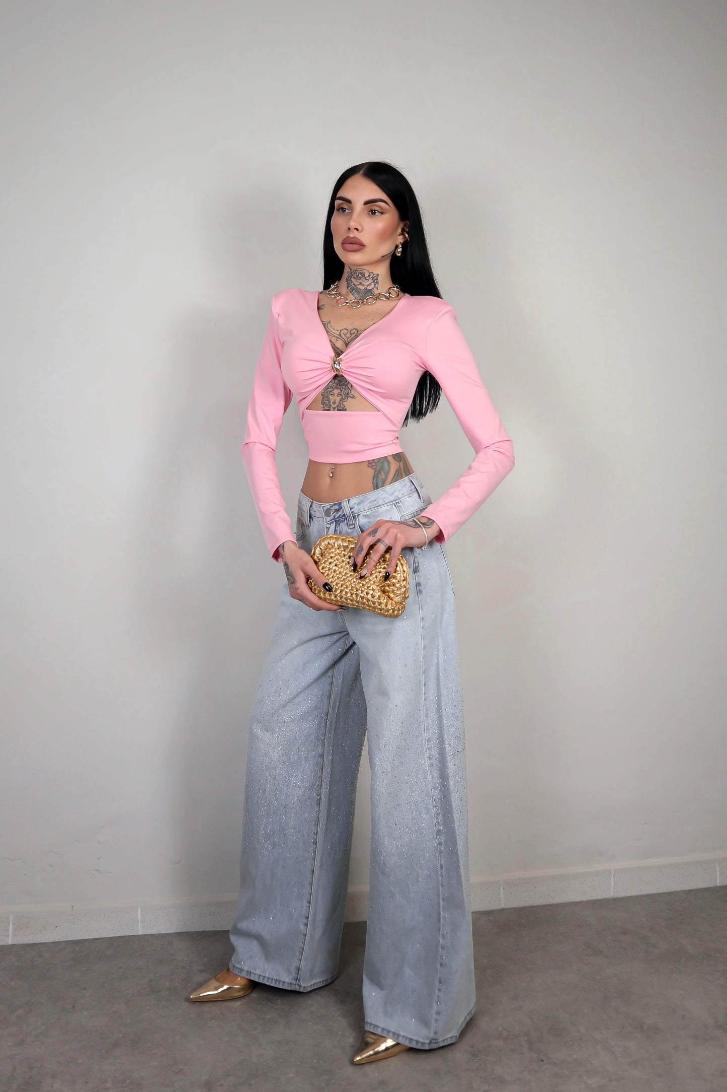 Maglia Crop Persia - Rosa