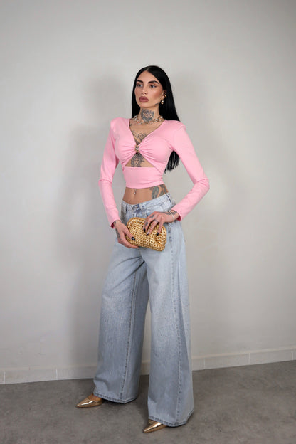 Maglia Crop Persia - Rosa