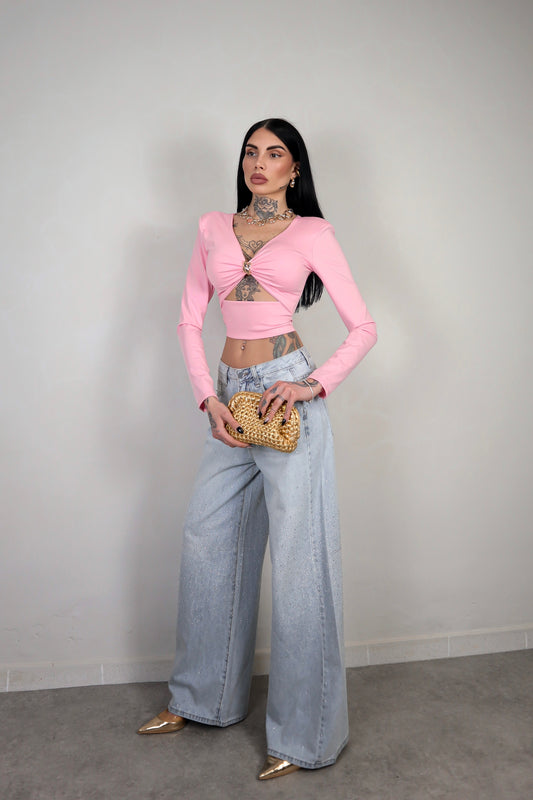 Maglia Crop Persia - Rosa