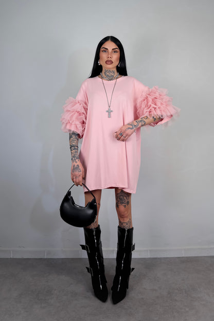 T-Shirt Oversize Fluffy - Rosa