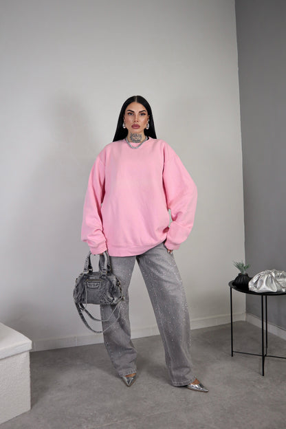 Felpa Unisex Oversize - Rosa
