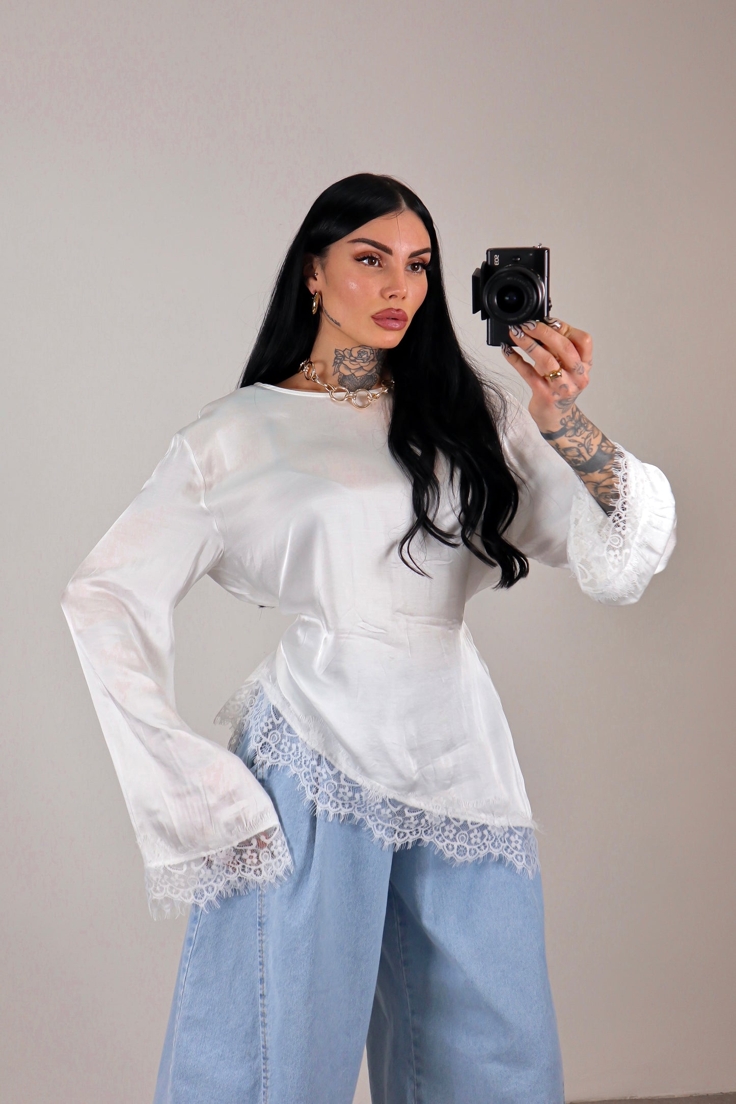 Maglia long sleeve Elegant - Bianco