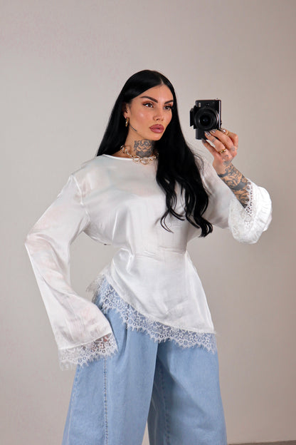 Maglia long sleeve Elegant - Bianco