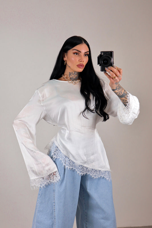 Maglia long sleeve Elegant - Bianco