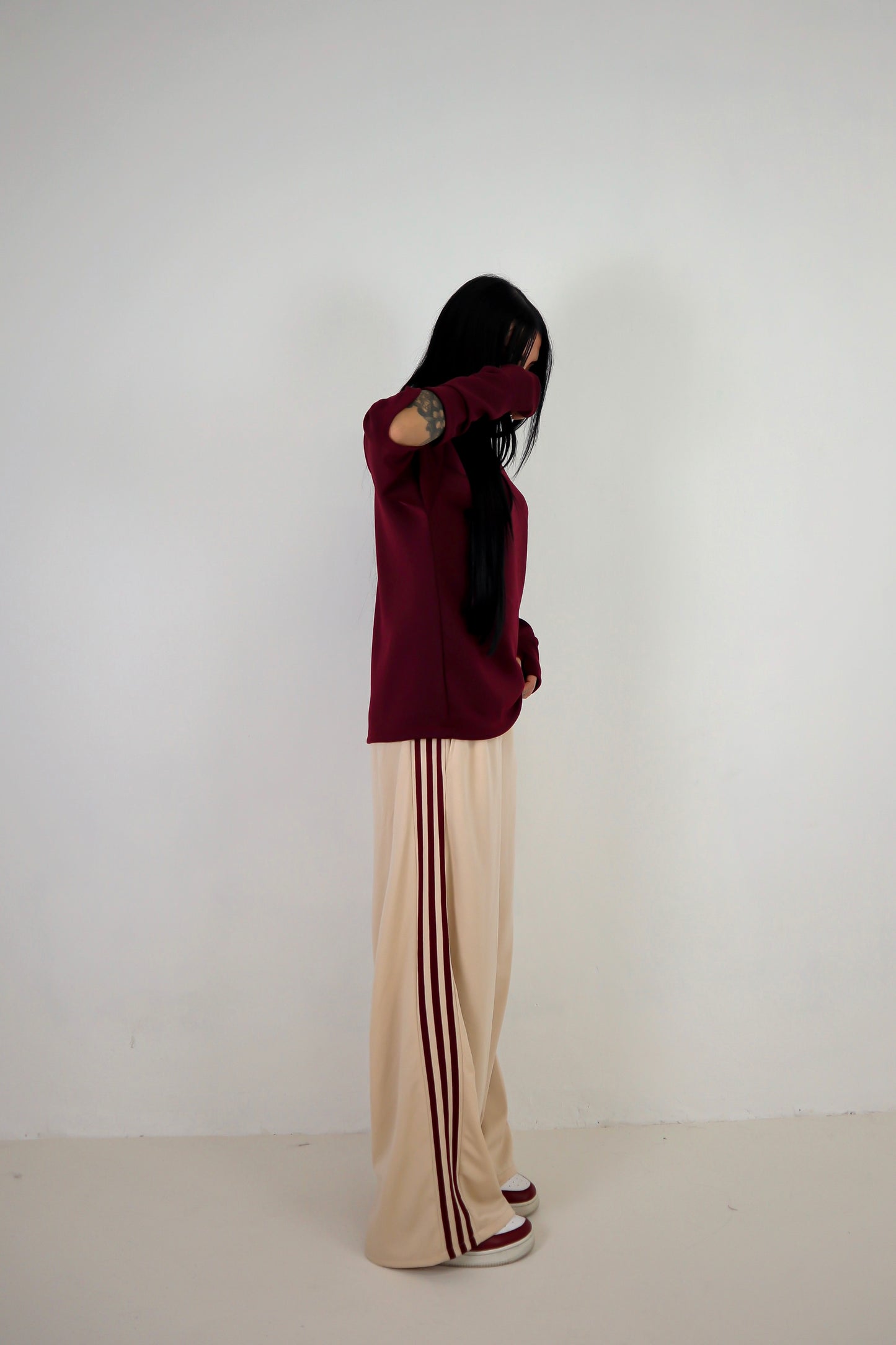 Pantalone Adi - Beige/Bordeaux