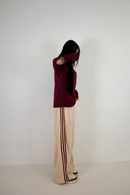 Pantalone Adi - Beige/Bordeaux