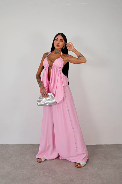 Completo borchie Joy - Rosa