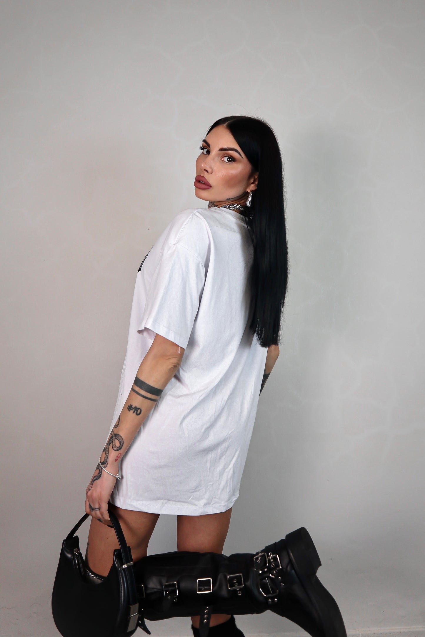 T-Shirt Over Bralette - Bianco