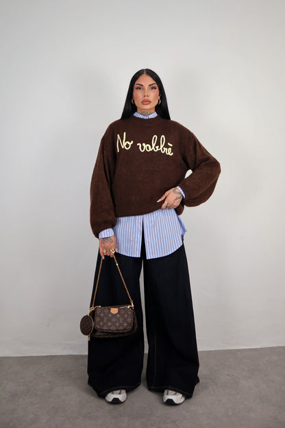 Maglione “No vabbè” - Marrone