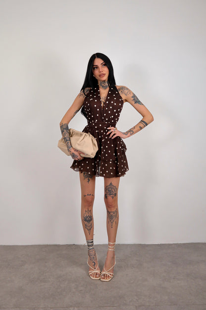 Abito tutina pois Nina - Marrone