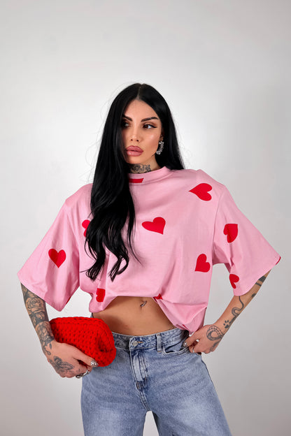 T-Shirt Cuori - Rosa