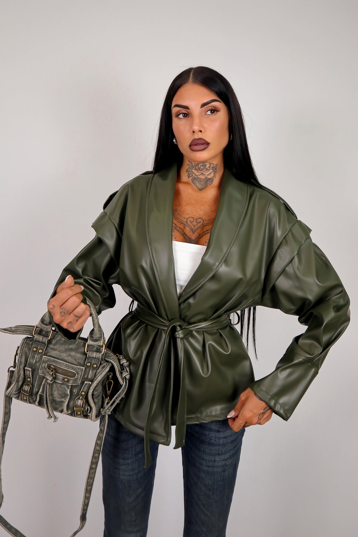 Giacca Ecopelle Mirabel - Verde militare