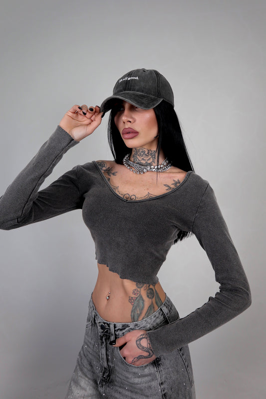 Maglia Crop Cleo - Nero