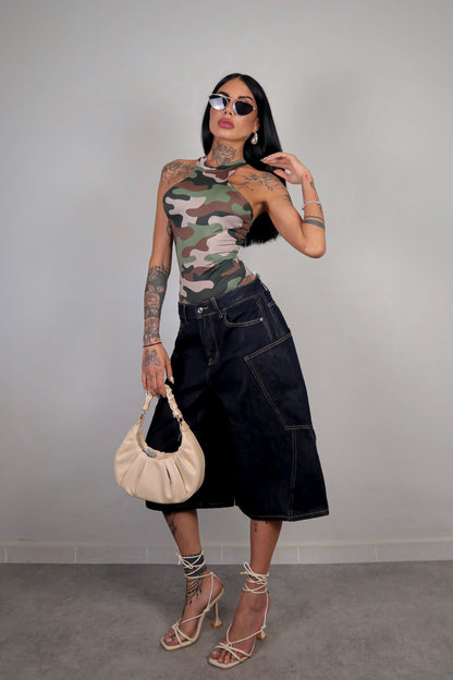 Bermuda Baggy - Denim Scuro