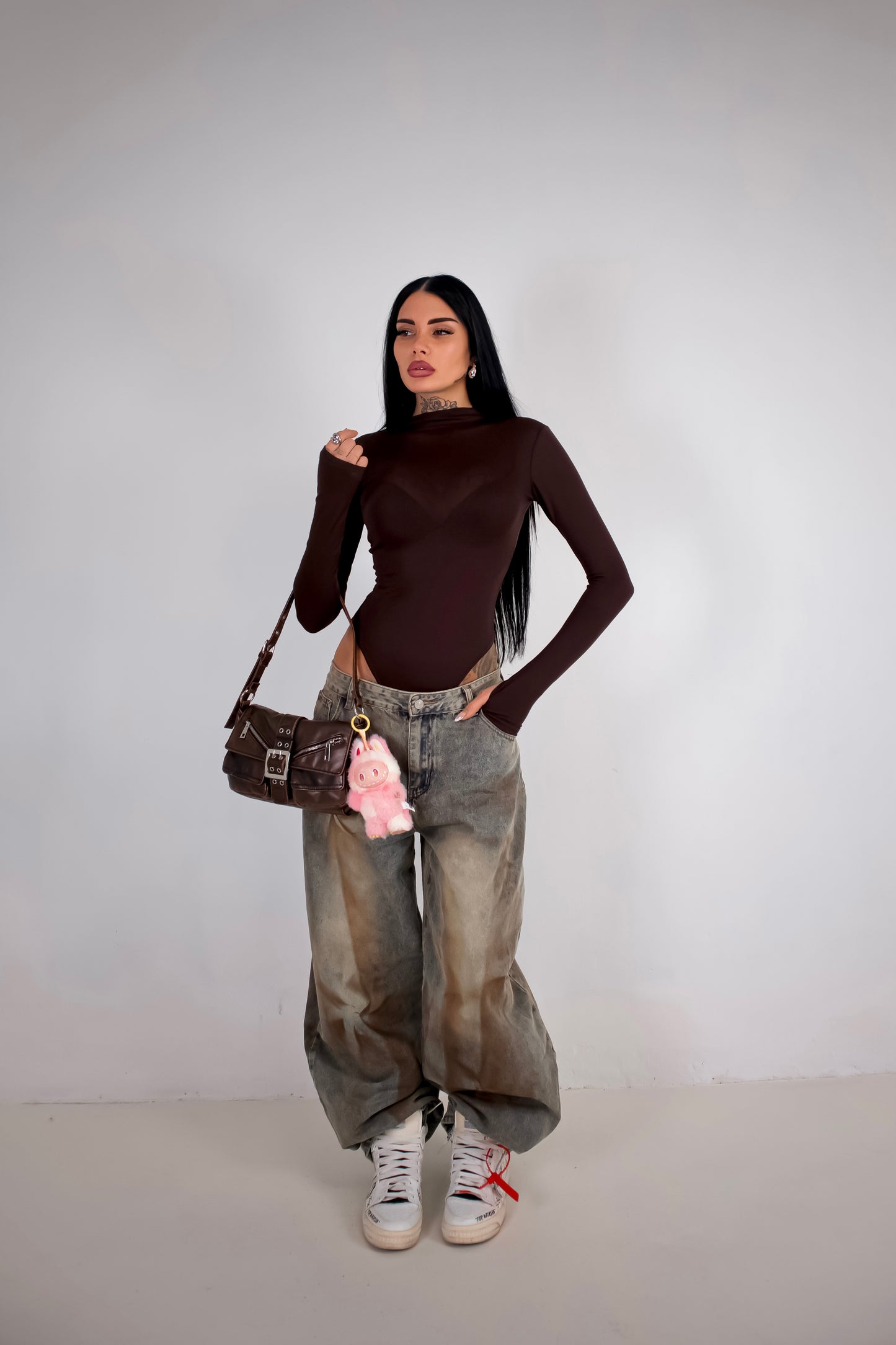 Body Velato Guantino - Marrone