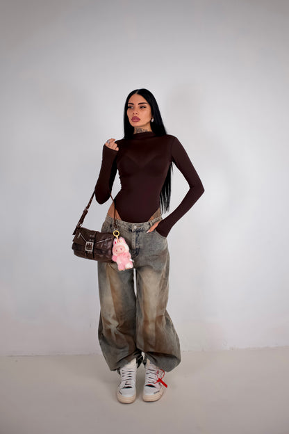 Body Velato Guantino - Marrone
