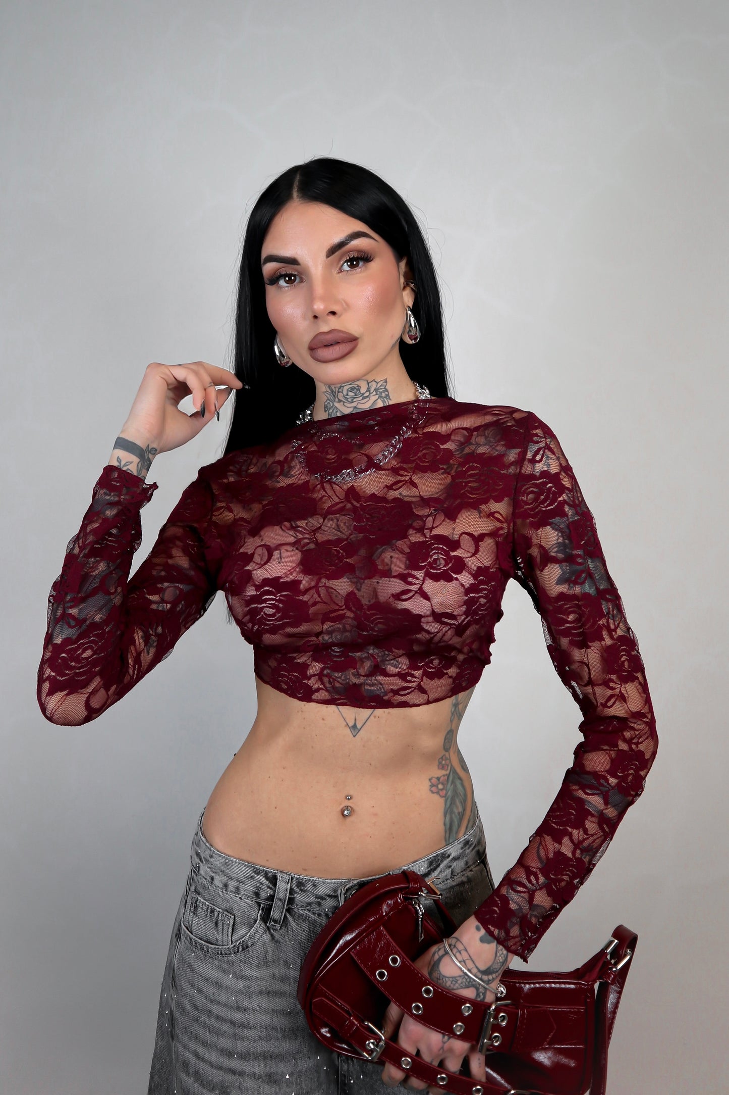 Top Coprispalle Pizzo - Bordeaux