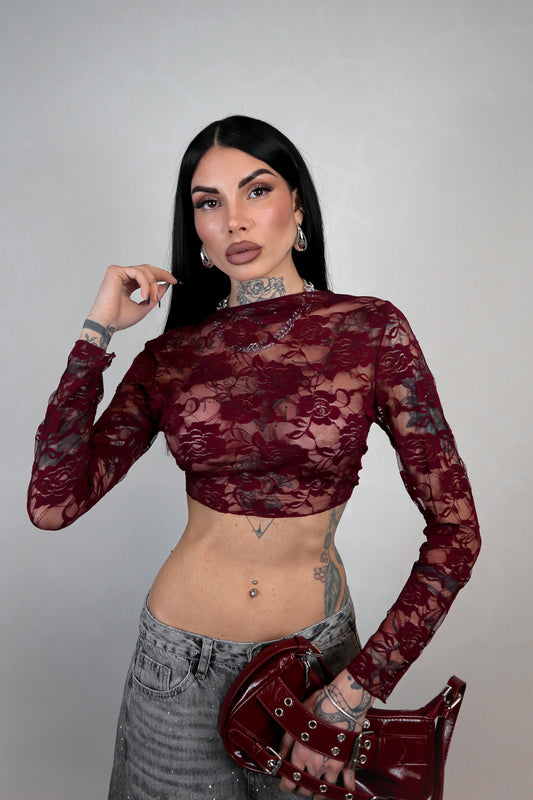 Top Coprispalle Pizzo - Bordeaux