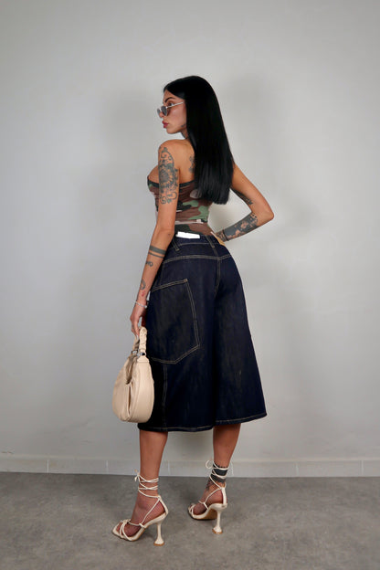 Bermuda Baggy - Denim Scuro