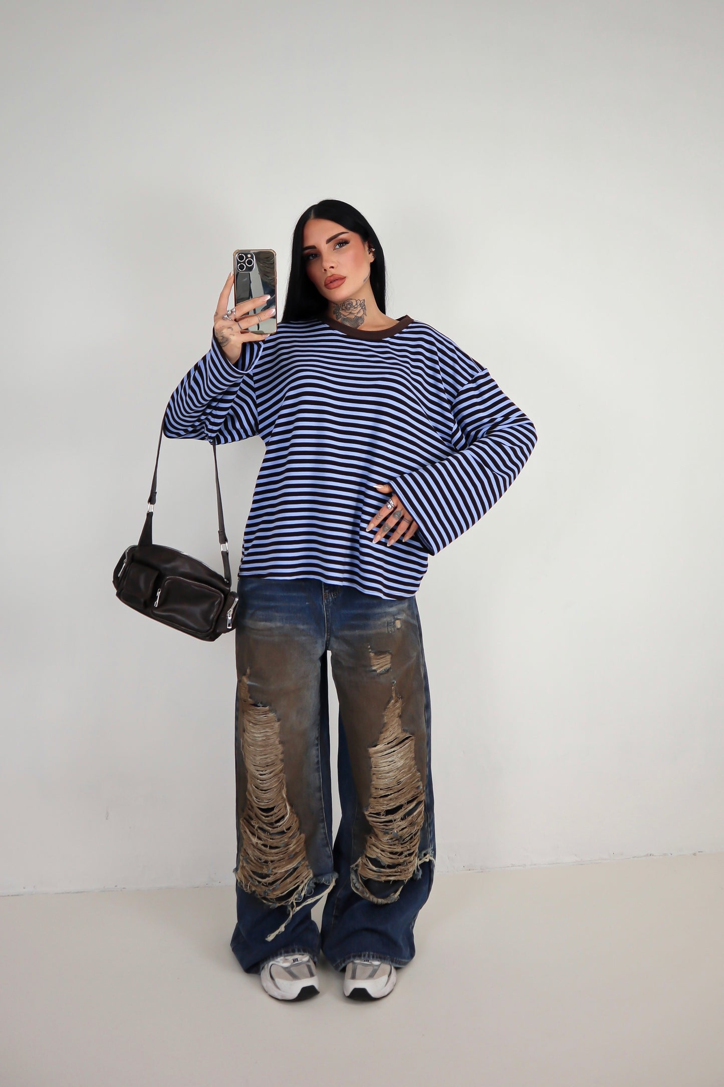 Maglia Lines - Azzurro/Marrone