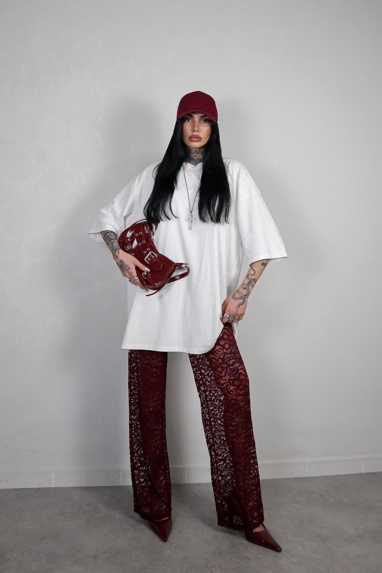 Pantalone Pizzo Morbido - Bordeaux