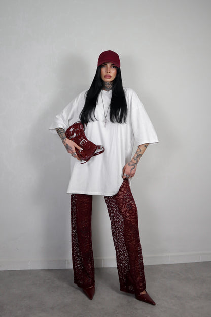 Pantalone Pizzo Morbido - Bordeaux