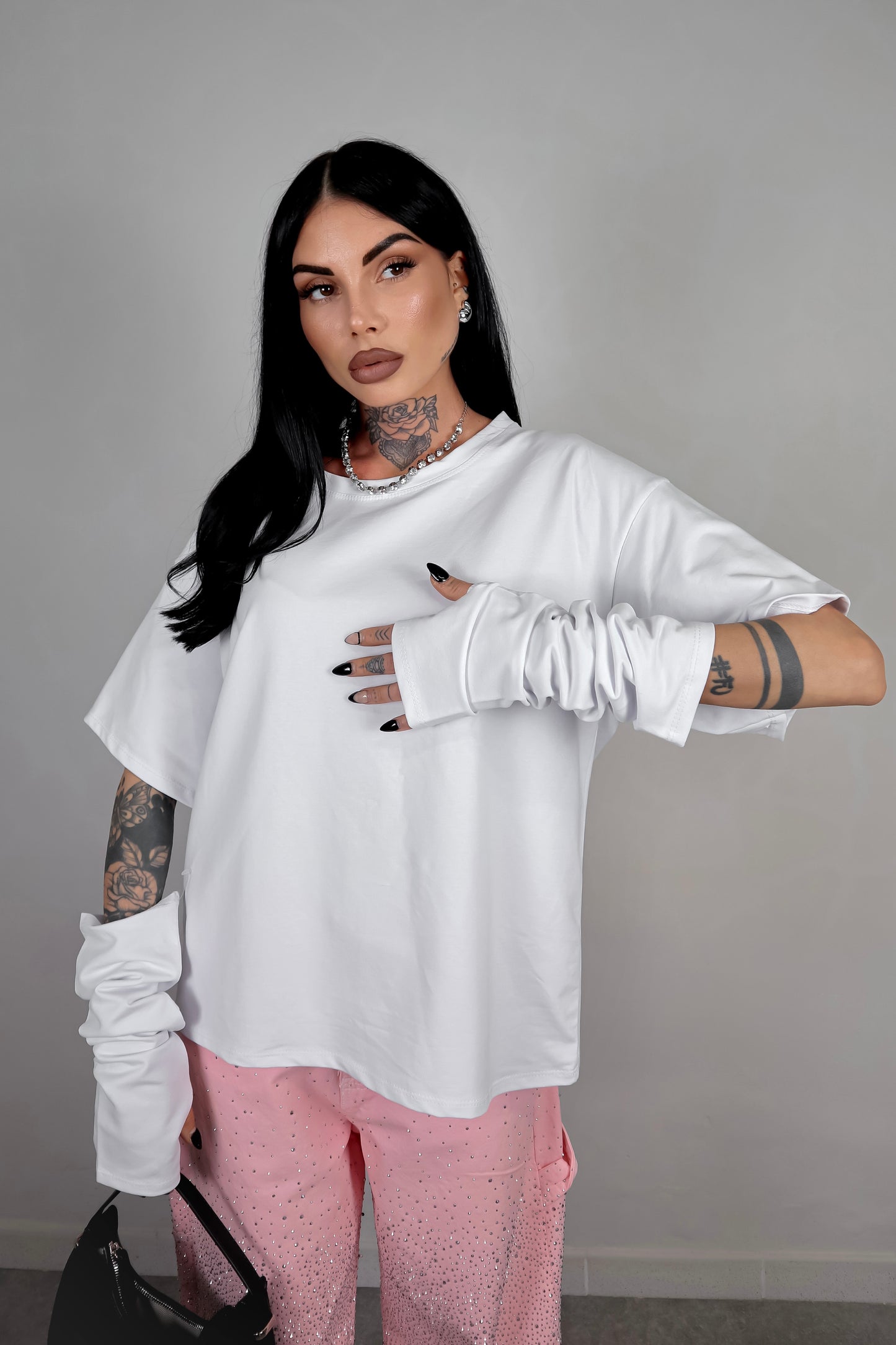 T-Shirt Manicotti - Bianco