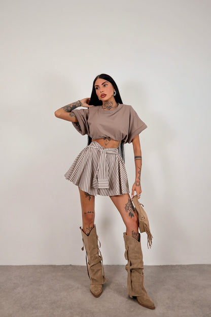 Panta gonna righe Cassidy - Tortora