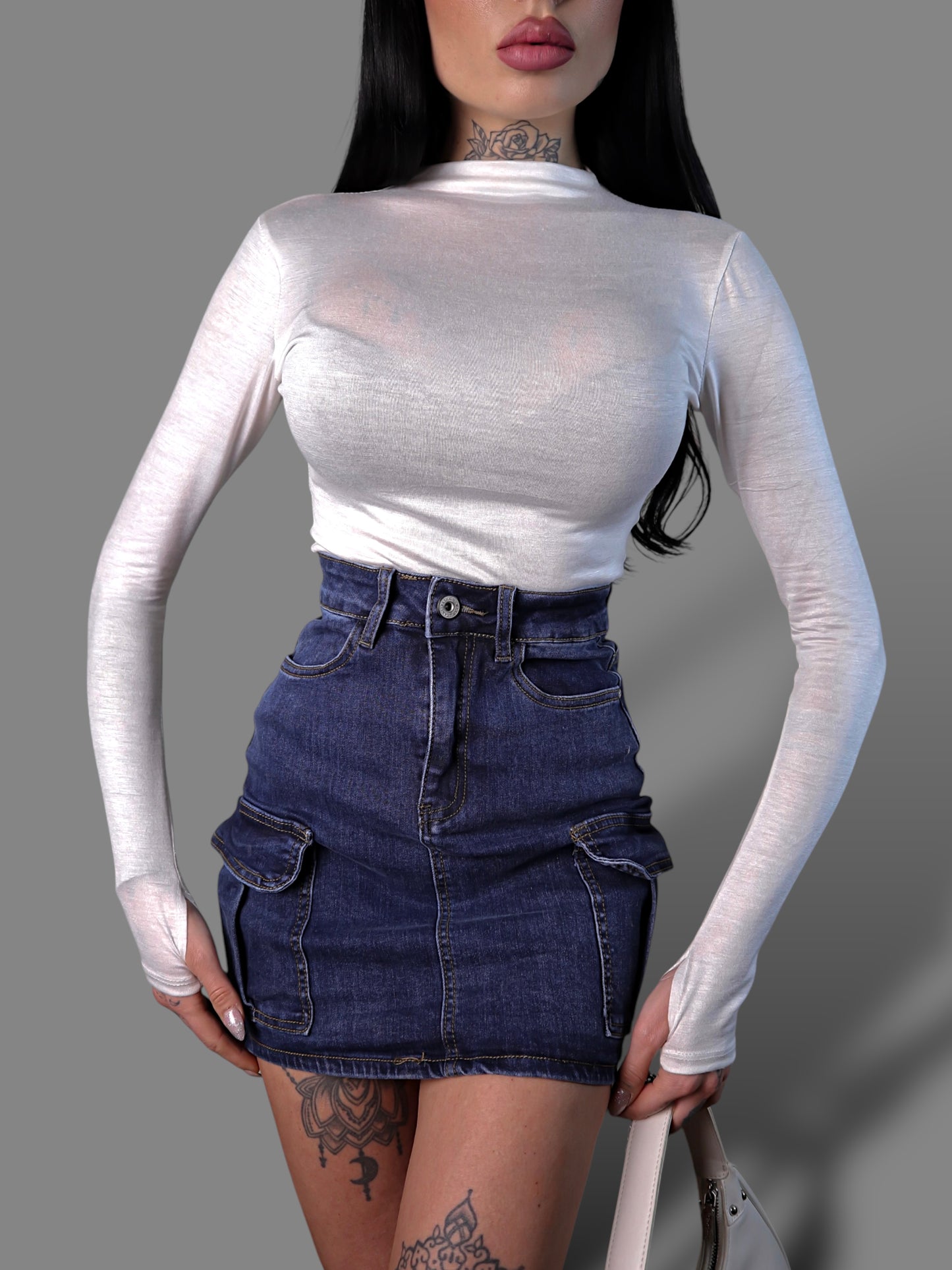 Body Velato Guantino - Bianco