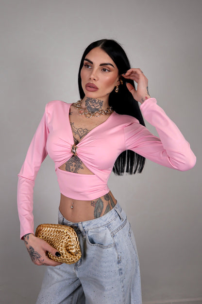 Maglia Crop Persia - Rosa