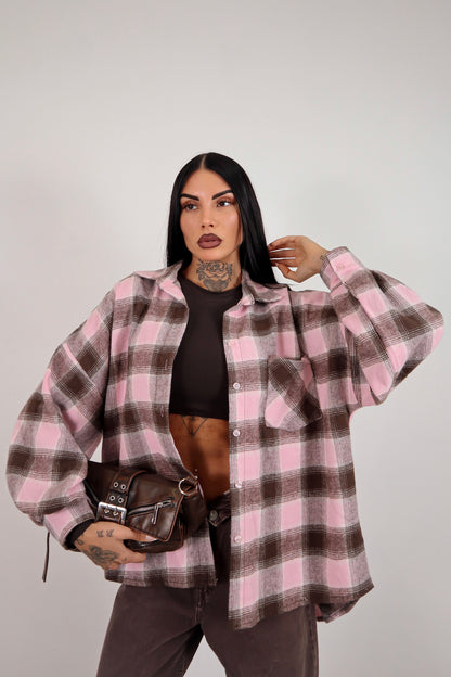 Camicia Tartan Valery - Rosa/marrone
