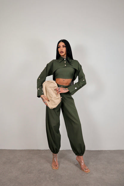 Completo tris Yolanda - Verde militare