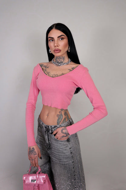 Maglia Crop Cleo - Rosa