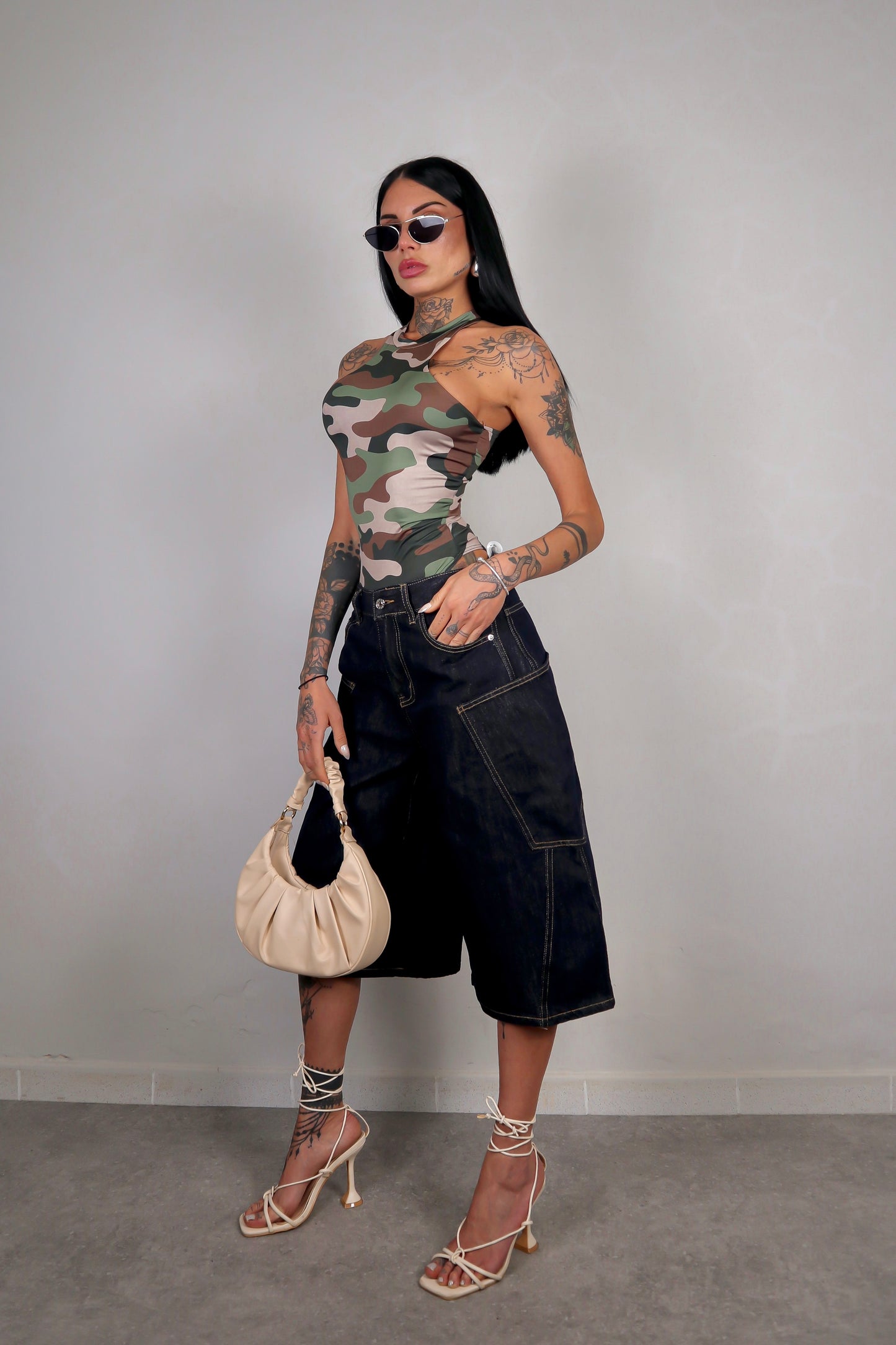 Bermuda Baggy - Denim Scuro