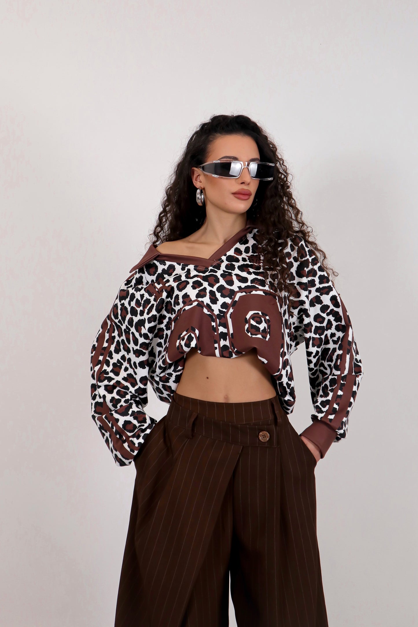 Pantalone Amira Gessato - Marrone