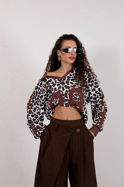 Pantalone Amira Gessato - Marrone