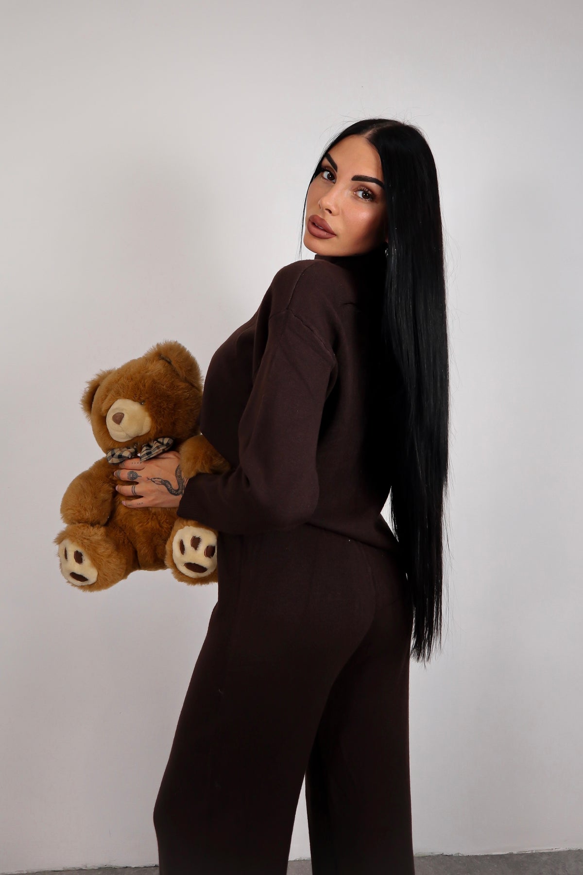 Completo in maglia Dania - Marrone