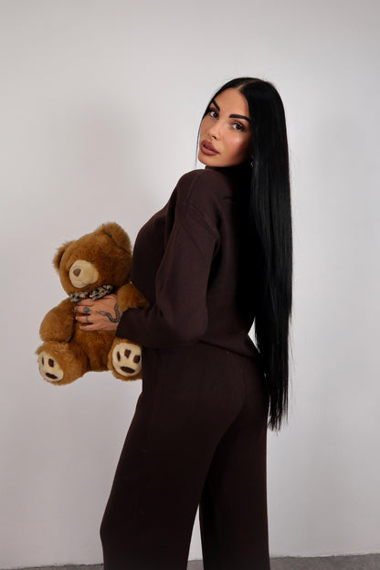 Completo in maglia Dania - Marrone