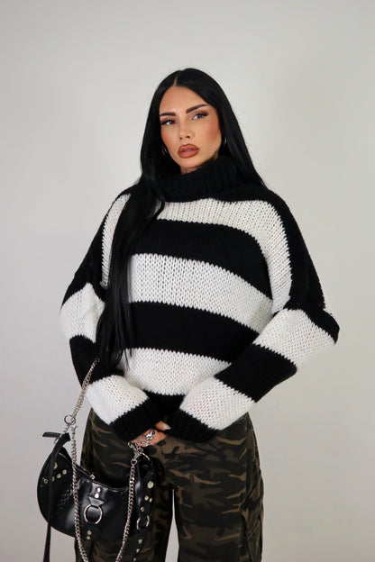Maglione Nadine - Nero/Bianco