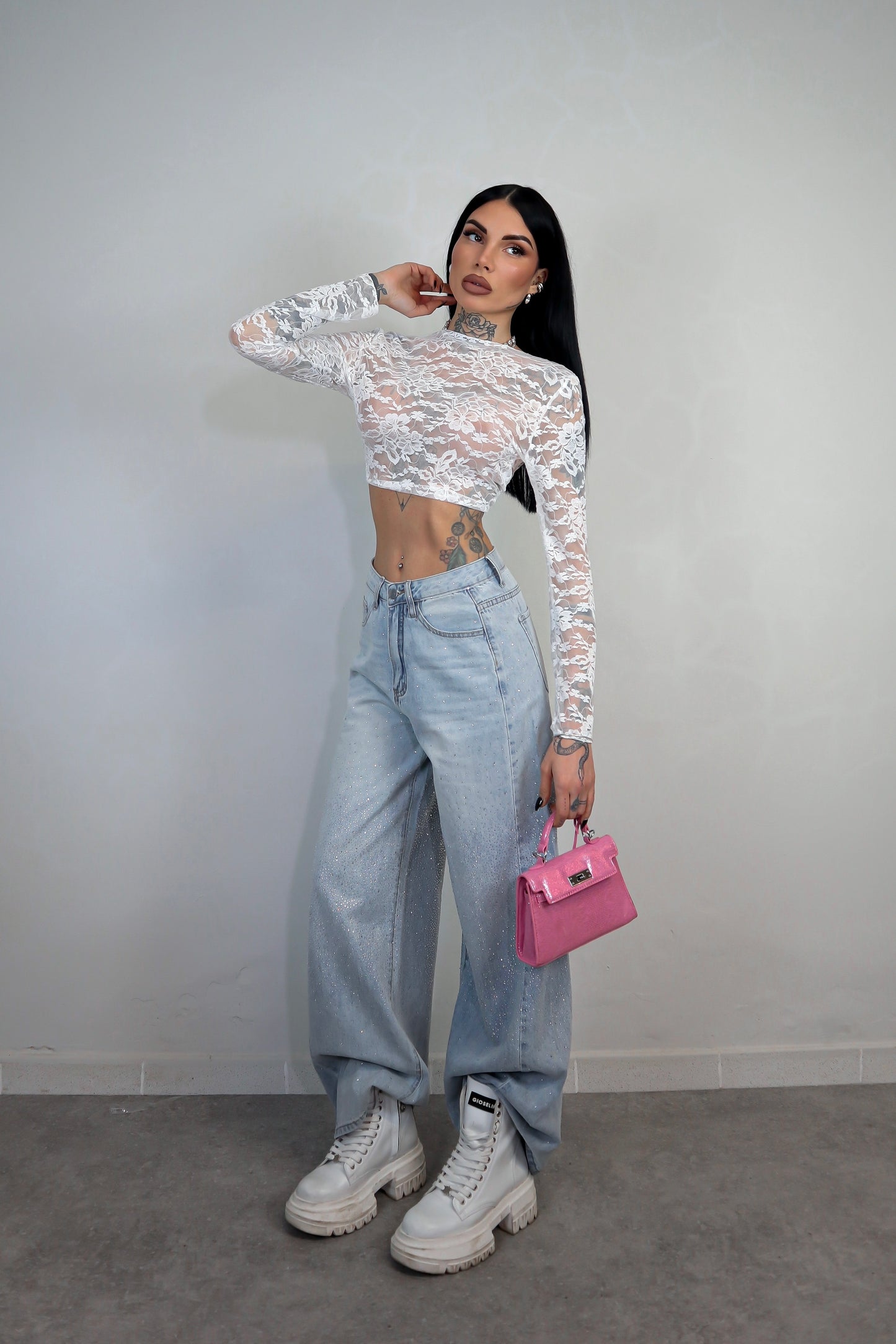 Top Coprispalle Pizzo - Bianco