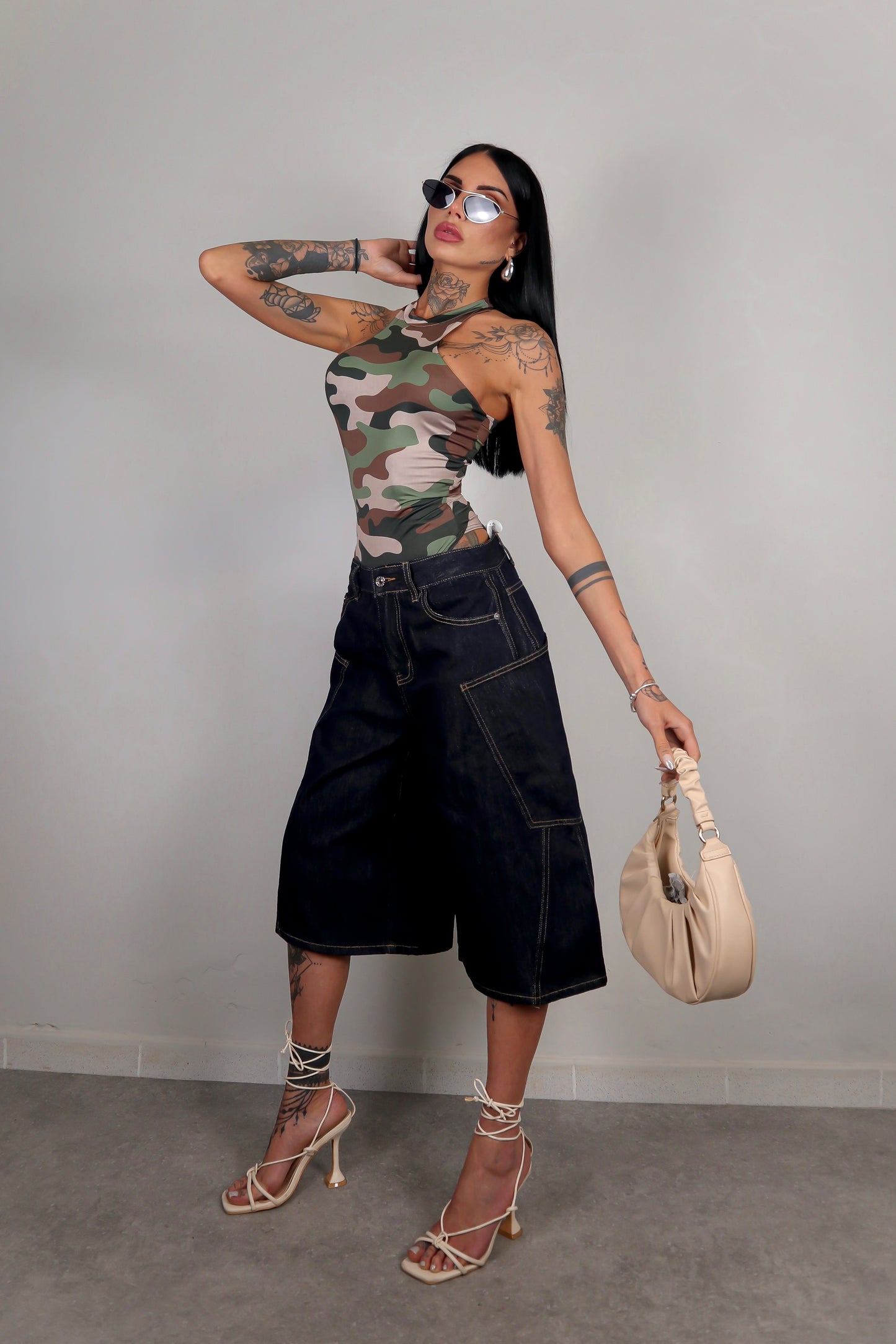 Bermuda Baggy - Denim Scuro